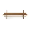 Sector hylla med stång 37x87 cm, Smoked Oak, brass