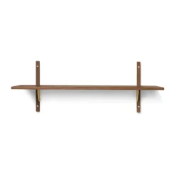 Sector hylla single wide, Smoked Oak, brass