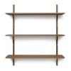 Sector hylla triple wide, Smoked Oak, brass