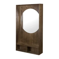 Show-me spegel med hylla large, Dark oiled