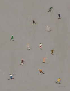 Skiers poster 40x50 cm, Grå