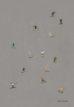 Skiers poster 50x70 cm, Grå