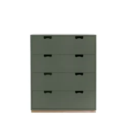 Snö A byrå, green khaki, björksockel