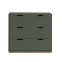 Snö A3 byrå, green khaki, eksockel