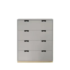 Snö A byrå, light grey, björksockel