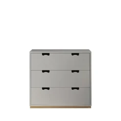 Snö A3 byrå, light grey, björksockel
