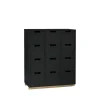 Snö B byrå, char grey, björksockel