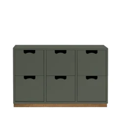 Snö B2 byrå, green khaki, eksockel
