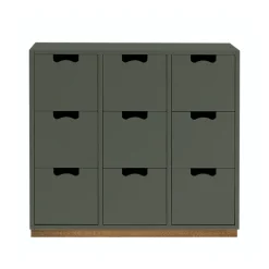 Snö B3 byrå, green khaki, eksockel