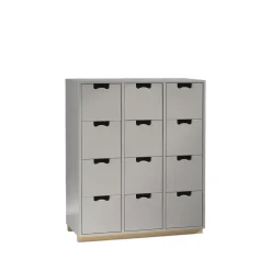 Snö B byrå, light grey, björksockel