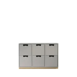 Snö B2 byrå, light grey, björksockel
