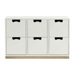 Snö B2 byrå, white, björksockel