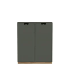 Snö E skåp, green khaki, eksockel, täckta dörrar, dj.42 cm