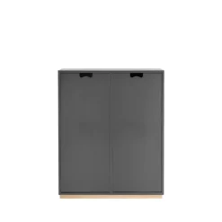 Snö E skåp, storm grey, björksockel/täckta dörrar, dj.42 cm