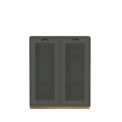 Snö E vitrinskåp, green khaki, eksockel, dj.42 cm