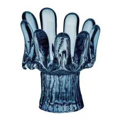 Solros ljuslykta cirkulärt glas 11,5 cm, Blå