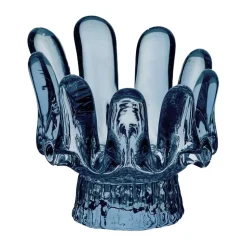 Solros ljuslykta cirkulärt glas 9,2 cm, Blå