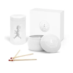 Solstickan presentbox doftljus + tändsticksrör, Vit - doftljus eukalyptus