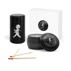 Solstickan presentbox doftljus + tändsticksrör, Svart-doftljus cederträ