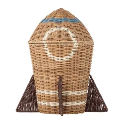 Space rattan korg med lock 31x35 cm, Natur