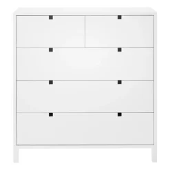Square byrå 2+3 lådor, Vit