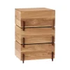 Stack förvaringsbox, Oak, 3 delar, mörkt oljade valnötsben