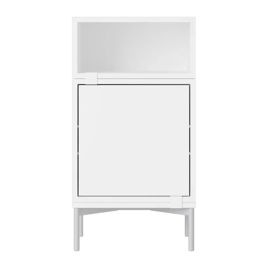 Stacked förvaringssystem sängbord konfiguration 2, White