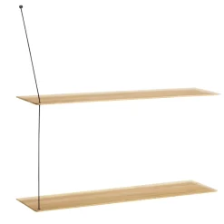 Stedge hylla 80 cm, vitpigmenterad ek