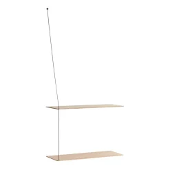 Stedge hylla 60 cm, Vitpigmenterad ek