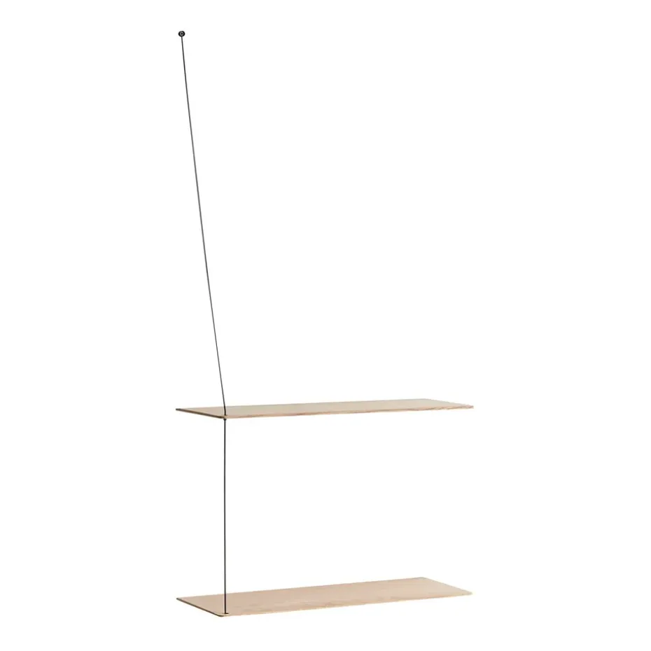 Stedge hylla 60 cm, Vitpigmenterad ek