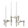 STOFF Nagel ljusstake 3-pack, krom