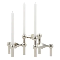 STOFF Nagel ljusstake 3-pack, krom