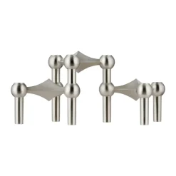 STOFF Nagel ljusstake 3-pack, Borstad krom
