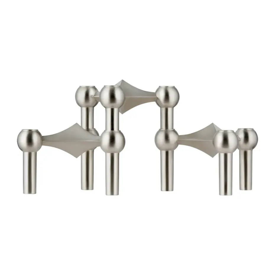STOFF Nagel ljusstake 3-pack, Borstad krom