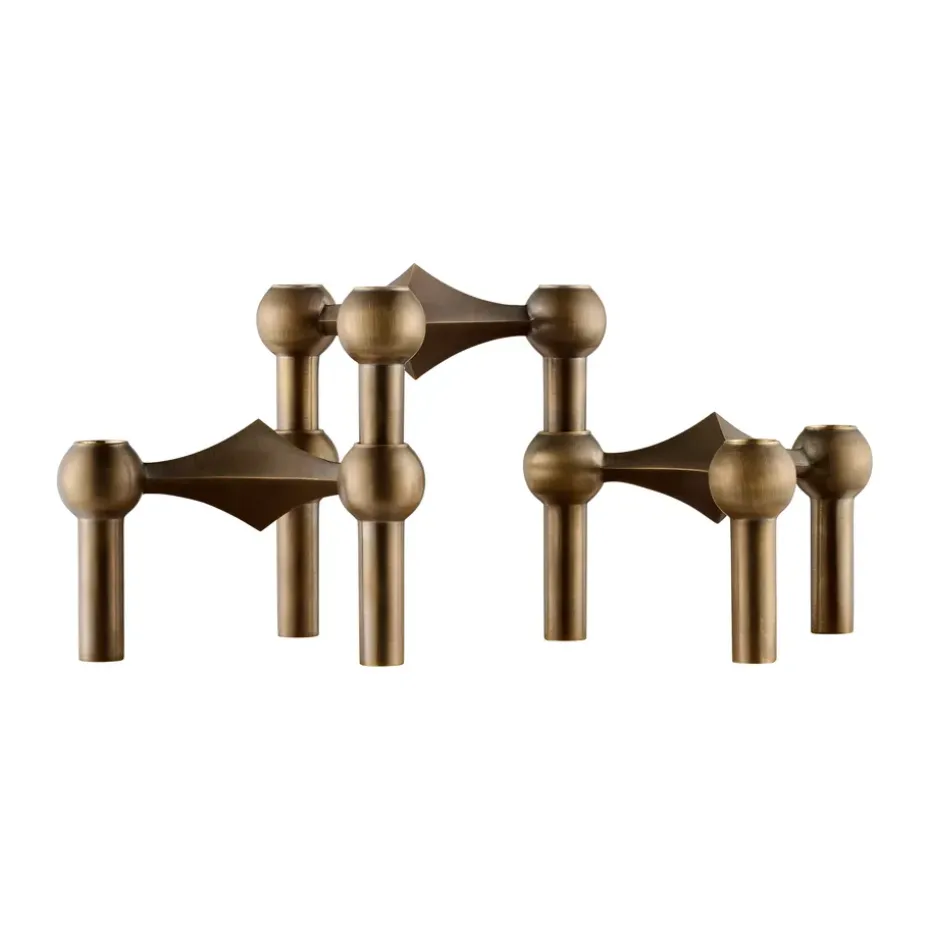 STOFF Nagel ljusstake 3-pack, Bronzed brass