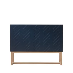 Story sideboard, midnattsblå, vitoljat ekstativ