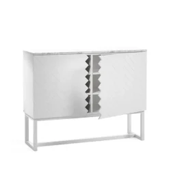 Story sideboard, vit, vit marmortopp, vitt stativ