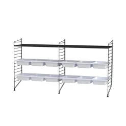 String golvgavel, svart, 85x30 cm, 2-pack