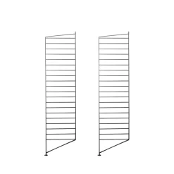 String golvgavel, svart, 115x30 cm, 2-pack