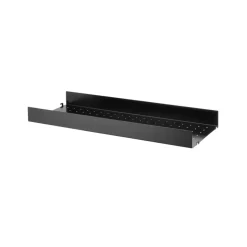 String hyllplan metall, svart, 78x30 cm, hög kant