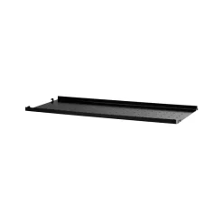 String hyllplan metall, svart, 78x20 cm, låg kant