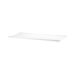String hyllplan metall, vit, 58x20 cm, låg kant