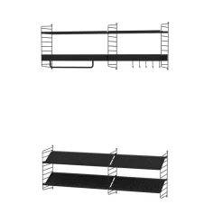 String väggavel, Svart, 50x30 cm, 2-pack