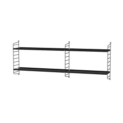 String väggavel, Svart, 50x20 cm, 2-pack