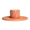 Stripes ljusstake Ø8 cm, Orange
