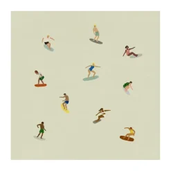 Surfers poster, Beige, 40x40 cm