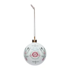 Swedish Grace Winter julkula Ø8 cm, Vit