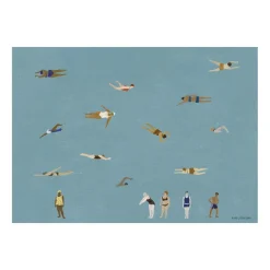 Swimmers poster, Blue, 50x70 cm
