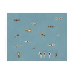 Swimmers poster, Blue, 40x50 cm