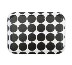 Tallyho bricka 36x28 cm, Svart-vit